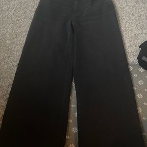 Mid rise wide leg black jeans